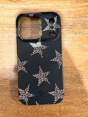 Velvet, caviar Stylish Black Leopard Star iPhone Case - Protective Soft Shell